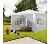 Pabellón carpa terraza - carpa de mercado y protección solar para el jardín, pabellón ideal para fiestas 3x3m blanca