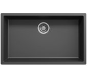 Fregadero grande negro 70x40cm bajo encimera, sobre encimera y enrasado con tapón de acero inoxidable 1208956400