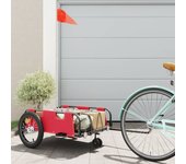 Remolque para bicicletas hierro y tela oxford rojo