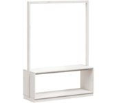 Perchero con zapatero de madera maciza de pino blanco 113x40x157,5 cm
