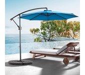 Sombrilla rectangular grande de 45,7 m para exteriores, de doble cara, con manivela (azul)