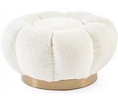 Pouf floral blanco d.65x35h