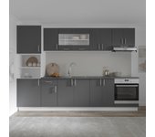 Set cocina haaus karo v27, antracita/blanco, encimera thermo 28 mm, l 300 cm