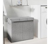 Maison exclusive - cesto ropa sucia plegable lino sintético gris 64,5x34,5x59 cm