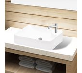 Maison exclusive - lavabo de cerámica con orificio de grifo y desagüe blanco