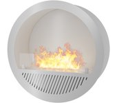 Chimenea de bioetanol empotrada incycle inside - biochimenea de pared de diseño redondo de 70 cm de diámetro, color blanco