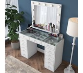 Mesa de maquillaje con espejo luces led blanco 13 cajones