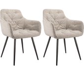 Juego de 2 sillas bouclé con ergonomía, confort óptimo y diseño elegante para comedor y oficina