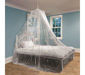 Dosel de cama blanco para niñas con estrellas brillantes: decoración de la habitación con red de princesa, carpa de techo, 60 * 250 * 1250 cm