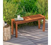 Banco de jardín de madera maciza para 2 personas, banco de comedor con asiento de listones transpirables, jardin, carga 150kg, 100x30,5x47cm (1)