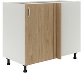 Haaus karo armario bajo esquinero, madera natural/blanco, 98 x 50 x 80 cm