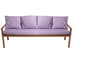 Cojín de banco de jardín de 3 plazas 180x60/4x50x56cm, cojín de exterior, cojines de columpio lila claro, cojín de asiento, cojín de respaldo