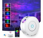 Proyector de cielo estrellado led con wifi, proyector inteligente de estrellas y luz nocturna, con atenuación, control por voz, wifi y temporizador,