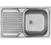 Fregadero de cocina de sobre encimera de 1 cubeta con escurridor izquierdo deante tango zm5_011l - acero inoxidable cepillado