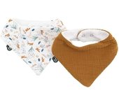 Pack de 2 baberos bandana - domiva - tu - muselina - estampado caramelo al agua
