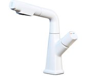 Grifo para fregadero de cocina, rociador extraíble con dos modos de rociado, blanco