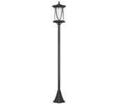 Farola solar outsunny abs, plástico negro 17x17x127 cm