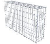 Gabión para montar con dimensiones 100 cm x 60 cm x 20 cm (l x a x p), malla 5 x 10 cm, espiral,. atenc.: falta una reja - diámetro del cable 4 mm