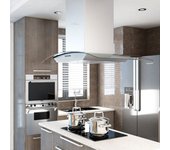 Vidaxl campana extractora de techo 90 cm acero inoxidable 756 m³/h led