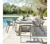 Hespéride - mesa de jardín domilly café de 10 plazas en aluminio