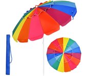 Sombrilla playa 180/200/220cm, sombrilla playa grande con protección uv, ventilación y bolsa de transporte, antiviento plegable, base no incluida