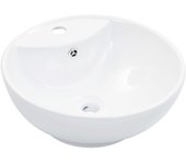 Fregadero con rebosadero 46,5 x 18 cm cerámica blanco vidaxl