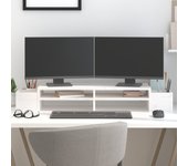 Soporte para monitor blanco 100x27,5x15 cm madera maciza de pino vidaxl