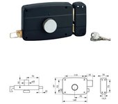 Thirard cerradura de garaje con tirador y pomo derecho barril ø25 - lg:32 mm 3 llaves -