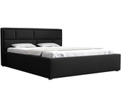 Cama pomona 105, doble, negro, 160x200, tapiz, somieres, 180x223x93cm