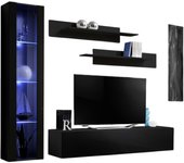 Mueble para tv fly g2 de diseño, color negro brillante. mueble colgante moderno y de moda para su sala de estar.