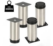 4x patas de mesa de horquilla patas de mesa de metal patas de muebles patas de horquilla negras 3 barras, 30 cm