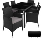 Tectake conjunto de ratán para 6 personas
