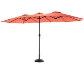 Sombrilla rectangular grande de 45,7 m para exteriores, de doble cara, con manivela (naranja)
