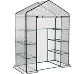 Invernadero de jardín outsunny tubo de acero, pvc verde 143x73x195cm