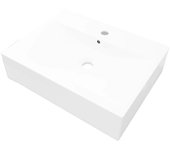 Fregadero sobre encimera rectangular de cerámica 60 x 46 cm blanco 02_0002486