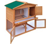 Recinto exterior conejera 93 x 60 x 97 cm para animales pequeños 3 puertas de madera 02_0000620