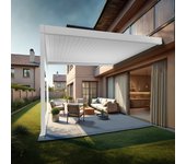 Kokoon 3 - pérgola bioclimática adosada (blanco - 4,00m x 3,062m)