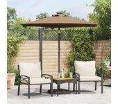 Vidaxl sombrilla de jardín con poste de acero taupe 225x225x212 cm