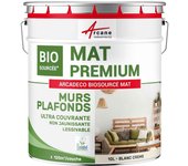 Pintura mate para pared y techo: arcadeco biosourcé mat - 10 l (+ ou - 120m² par couche) blanco crema - ral 9001 - arcane industries