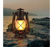 Lámpara led vintage colgante a pilas, lámpara de camping colgante con llama parpadeante, ideal para decorar jardines.