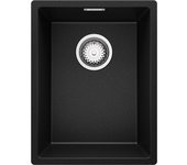 Primagran fregadero bajo encimera negro metallic 36x47cm, fregadero cocina 1 seno + sifón, fregadero granito al mueble 40cm - london
