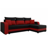 Sofá rinconero memphis 112, rojo, función de descanso, almacenaje, 237x139x84cm