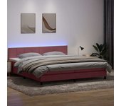 Vidaxl cama box spring con colchón terciopelo rosa 180x220 cm