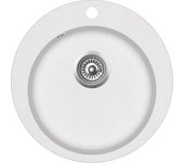 Fregadero de granito diámetro 50,5 cm redondo blanco 02_0002350