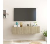 Muebles colgantes de tv 2 uds color roble sonoma 60x30x30 cm