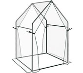 Invernadero de jardín outsunny acero, pvc transparente 90x90x145 cm 845-955v00cr