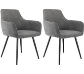 Juego de 2 sillas ergonómicas con tapizado en cuerda, diseño elegante para comedor y oficina