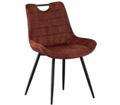 Silla 'nino' de terciopelo óxido, dimensiones h84 x l56 x p62.5, ideal para tu cocina o comedor.