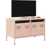 Vidaxl mueble para tv acero laminado en frío rosa 68x39x43,5 cm