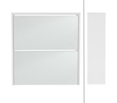 Ml-design zapatero moderno con 2 compartimentos para 6 pares de zapatos mueble blanco 63 x 17 x 67 cm con espejo armario basculante de madera estanter